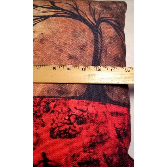 DENY Design Madart Pillow Bending Tree Winter Scene 2-Sided Red 14"x4" Removable - Picture 5 of 7